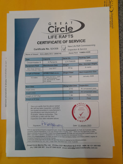 6 Passenger Life Raft Valise (Used) #JIO-001