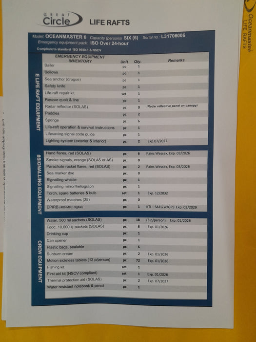 6 Passenger Life Raft Valise (Used) #JIO-001