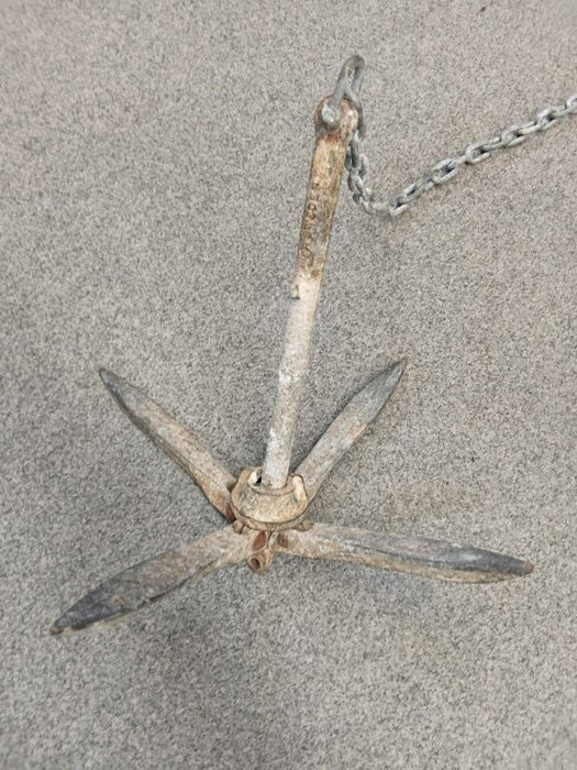 Folding Grapnel Anchor 2.5kg, Warp and Chain (Used)  #NAE-005