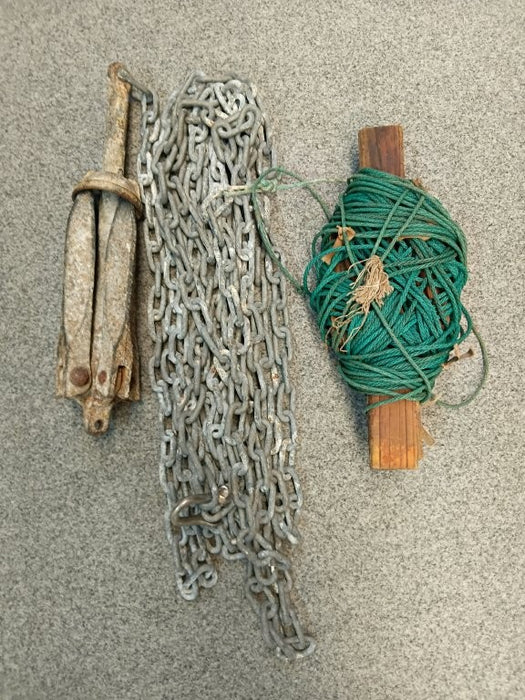 Folding Grapnel Anchor 2.5kg, Warp and Chain (Used)  #NAE-005