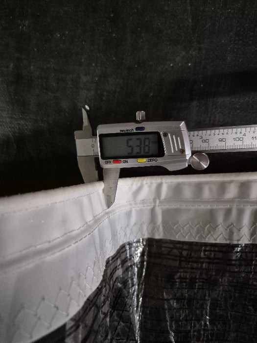 Digital caliper measuring luff tape size