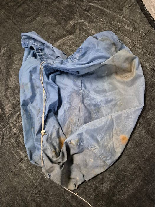 blue round sail bag off a second hand spinnaker
