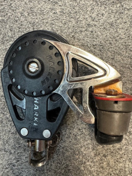 Harken 75mm Ratchamatic Block-Swivel, Becket, Cam Cleat (used) #CJA-003