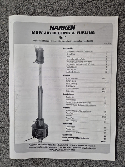 Harken Furler including Foils #MKIV Unit 1 #7511.10 (New)  #RAS-001