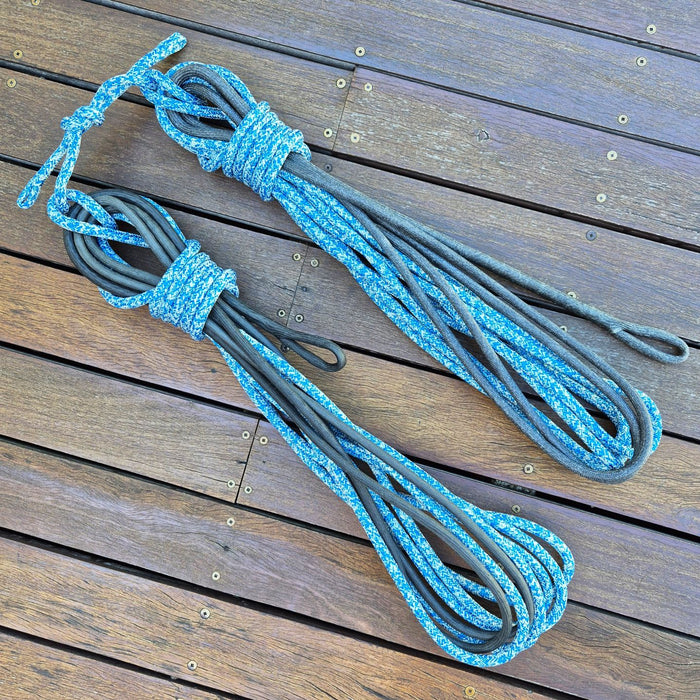 2 x 10mm x 10.5m Spliced Dyneema Sheet / Brace / Tack Line / Runner Tail (WTR-338)