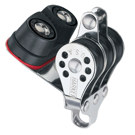 Harken 22 mm Triple Becket Micro Block — Cam Cleat
