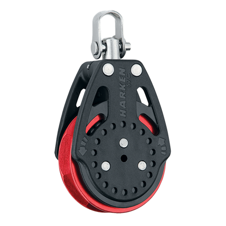 Harken 57 mm Ratchamatic® Carbo Air® Block — Swivel, Red Sheave